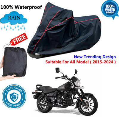 AutoGalaxy Waterproof Two Wheeler Cover for Bajaj(Avenger Street 160, Black, Red)