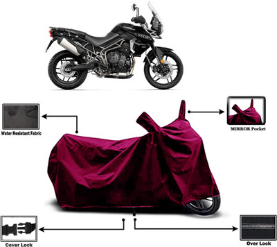 Amexride Two Wheeler Cover for Triumph(Tiger 800 XR, Maroon)