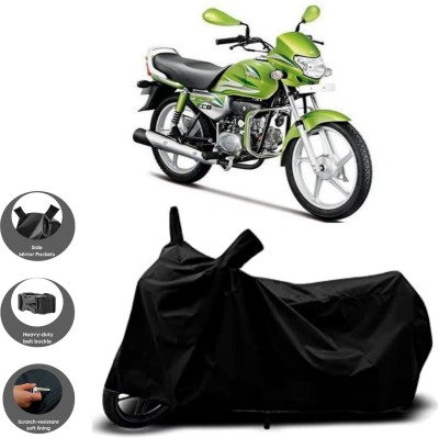 WMIZEXA Waterproof Two Wheeler Cover for Universal For Bike(HF Deluxe i3s, Black)