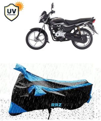 RRZ Waterproof Two Wheeler Cover for Bajaj(Platina 110, Black, Blue)