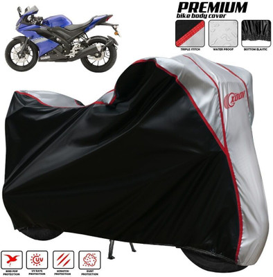 xodi Waterproof Two Wheeler Cover for Yamaha(R15S BS6, Silver, Black)