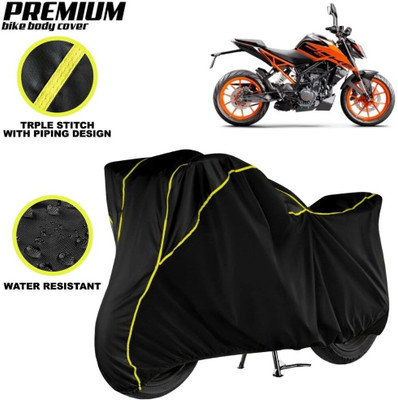 kerwa Waterproof Two Wheeler Cover for KTM(200 Duke, Black, Yellow)