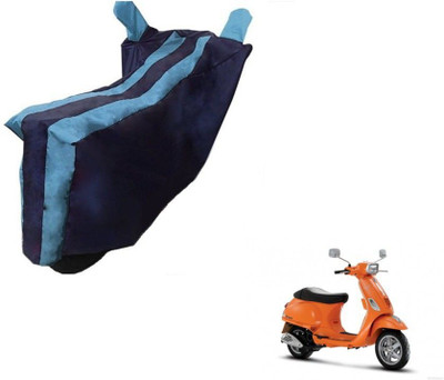 Mdstar Waterproof Two Wheeler Cover for Piaggio(Vespa SXL, Black, Blue)