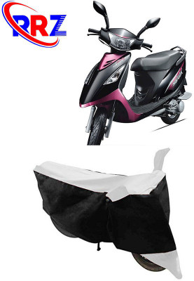 RRZ Waterproof Two Wheeler Cover for TVS(Scooty Streak, Black, White)