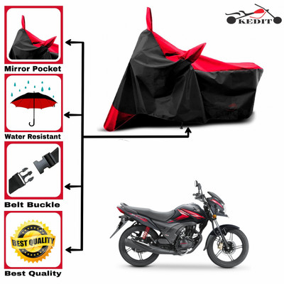 KEDIT Two Wheeler Cover for Honda(CB Shine SP, Red, Black)