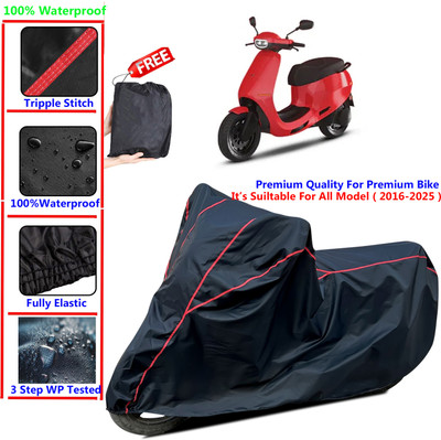 KaparDineX Waterproof Two Wheeler Cover for Ola(Black)