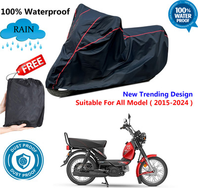 OliverX Waterproof Two Wheeler Cover for TVS(XL 100 Comfort, Black, Red)