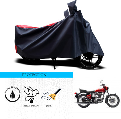 ANTHUB Waterproof Two Wheeler Cover for Royal Enfield(Bullet Electra Twinspark, Black, Red)