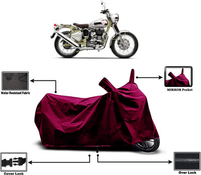 Amexride Two Wheeler Cover for Royal Enfield(Bullet Trials 500, Maroon)