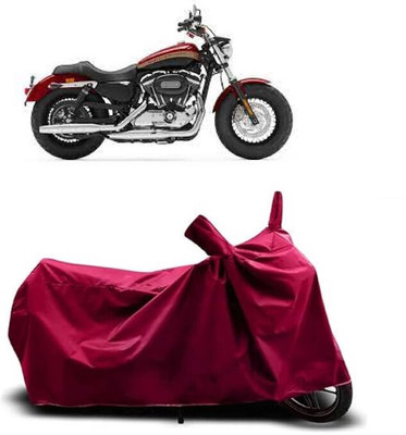 Coxtor Waterproof Two Wheeler Cover for Harley Davidson(1200 Custom, Maroon)