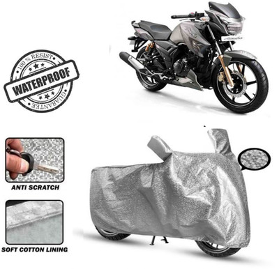 Autoinnovation Waterproof Two Wheeler Cover for TVS(Apache RTR 180, Silver)