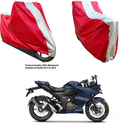 AutoGalaxy Waterproof Two Wheeler Cover for Suzuki(Gixxer Special Edition, Silver, Red)