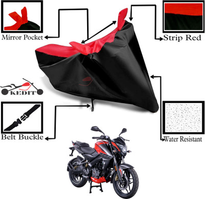 KEDIT Two Wheeler Cover for Bajaj(Pulsar NS125, Red, Black)
