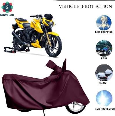 sowelar Two Wheeler Cover for TVS(Apache RTR 200 4V, Maroon)