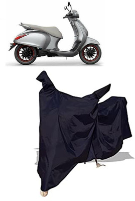 Amexride Two Wheeler Cover for Bajaj(Urbanite Chetak BS6, Black)