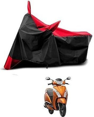 COTSHER Waterproof Two Wheeler Cover for TVS(Jupiter 125, Black, Red)