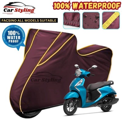 Car Styling Waterproof Two Wheeler Cover for Yamaha(Fascino, Maroon, Yellow)