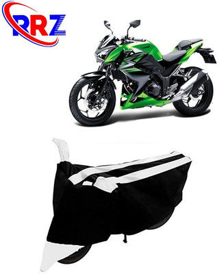 RRZ Waterproof Two Wheeler Cover for Kawasaki(Z250, Black, White)
