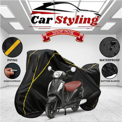 Car Styling Waterproof Two Wheeler Cover for Suzuki(Access 125, Black, Yellow)
