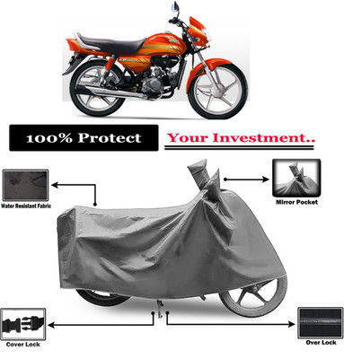 Amexride Two Wheeler Cover for Hero(CD deluxe, Grey)