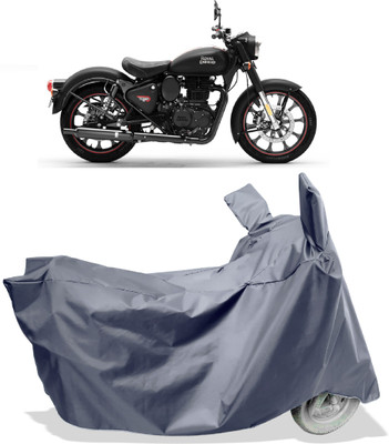 Amexride Two Wheeler Cover for Royal Enfield(Classic Stealth Black BS6, Grey)