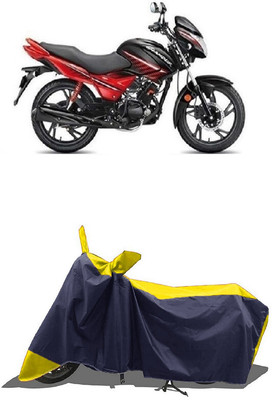 SUGASHRI Waterproof Two Wheeler Cover for Hero(Glamour FI, Yellow, Blue)