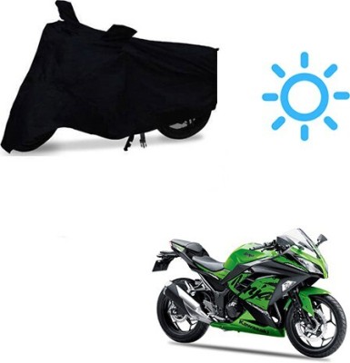 MMSSTAR Waterproof Two Wheeler Cover for Kawasaki(Ninja 300, Black)