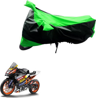 Mdstar Waterproof Two Wheeler Cover for KTM(RC 390, Black, Green)