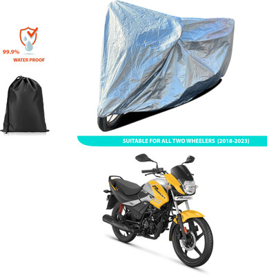 CODOKI Waterproof Two Wheeler Cover for Hero(Passion, Silver)