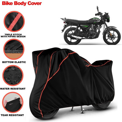 Grizzly Two Wheeler Cover for Bajaj(CT 125X, Black, Red)