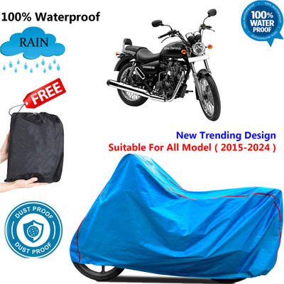 OliverX Waterproof Two Wheeler Cover for Royal Enfield(Thunderbird 500, Blue)