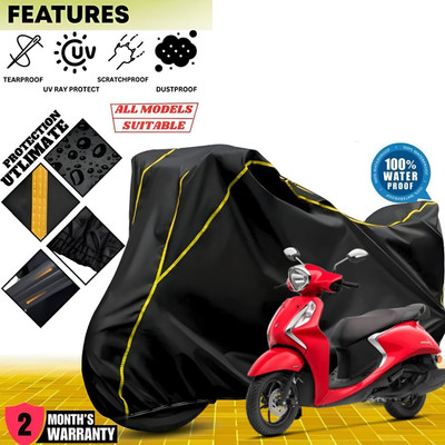 OliverX Waterproof Two Wheeler Cover for Yamaha(Fascino, Black)