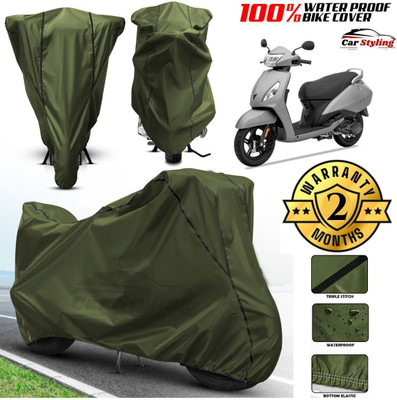Car Styling Waterproof Two Wheeler Cover for TVS(Jupiter 125, Green, Black)