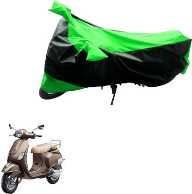 Mdstar Waterproof Two Wheeler Cover for Piaggio(Vespa, Black, Green)