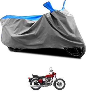 CODOKI Waterproof Two Wheeler Cover for Royal Enfield(Bullet Electra Twinspark, Grey, Blue)