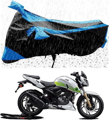SMDP Waterproof Two Wheeler Cover for TVS(Apache RTR 200 Fi E100, Blue, Black)