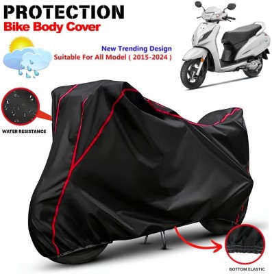 CABRY Waterproof Two Wheeler Cover for Honda(Activa 125, Black, Red)