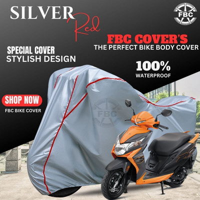 FBC Waterproof Two Wheeler Cover for Honda(Dio, Silver, Red)