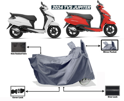 Amexride Two Wheeler Cover for TVS(Jupiter, Grey, Grey)