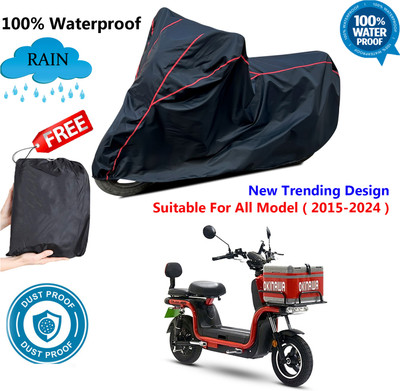 AutoGalaxy Waterproof Two Wheeler Cover for Okinawa(Black, Red)