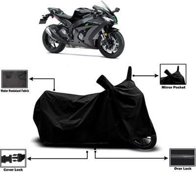 Amexride Two Wheeler Cover for Kawasaki(Ninja ZX-10R SE BS6, Black)