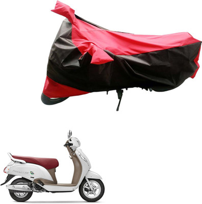 Mdstar Waterproof Two Wheeler Cover for Suzuki(Access SE, Black, Red)