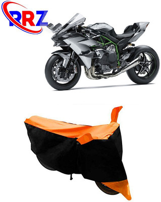 RRZ Waterproof Two Wheeler Cover for Kawasaki(Ninja H2R, Black, Orange)