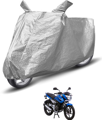 Auto Hub Waterproof Two Wheeler Cover for Bajaj(XCD 125cc, Silver)