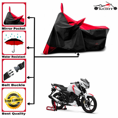 AASHTIK MART Two Wheeler Cover for TVS(Apache RTR 180, Red, Black)