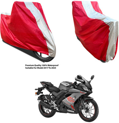 AutoGalaxy Waterproof Two Wheeler Cover for Yamaha(YZF-R15 V3 BS6, Silver, Red)