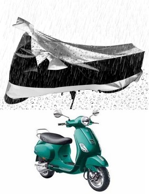 Furious3D Two Wheeler Cover for Piaggio(Vespa VXL, Silver, Black)