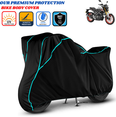 Delphinium Waterproof Two Wheeler Cover for Yamaha(MT 15, Black)