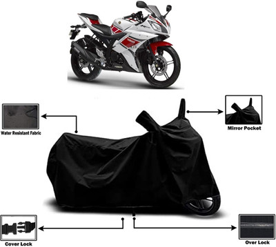 Amexride Two Wheeler Cover for Yamaha(YZF-R15 V2, Black)