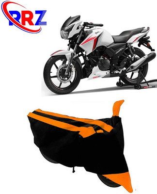 RRZ Waterproof Two Wheeler Cover for TVS(Apache RTR 160, Black, Orange)